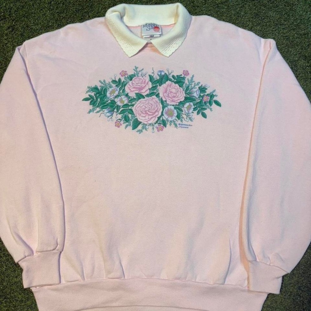 Vintage Morning Sun floral crewneck sweatshirt.